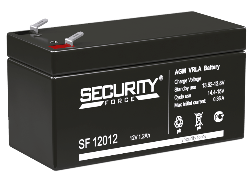 Аккумулятор/батарейка для ИБП (UPS) Security Force SF 12012 (12 вольт в-1.2 ач)