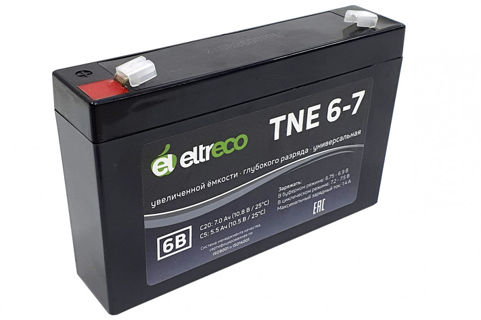 Тяговый гелевый аккумулятор Eltreco TNE6-7 - для детских машинок/мотоцикла/электромобиля
