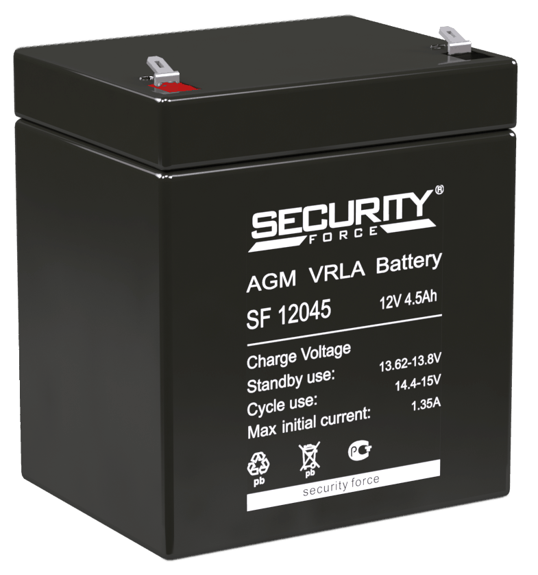 Аккумулятор/батарейка для ИБП (UPS) Security Force SF 12045 (12 вольт-4.5 ач)