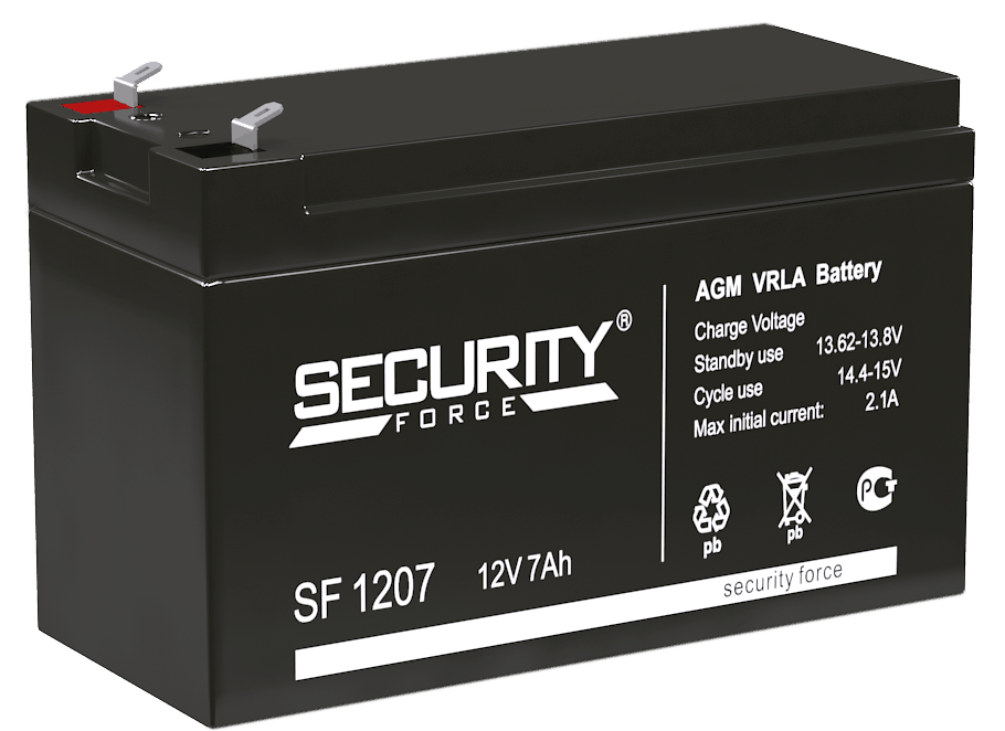 Аккумулятор/батарейка для ИБП (UPS) Security Force SF 1207 (12 вольт-7 ач)
