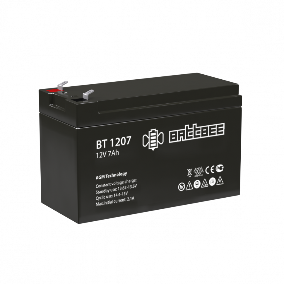 Аккумулятор/батарейка для ИБП (UPS) - BATBEE BT 1207 (12 вольт-7 ач)