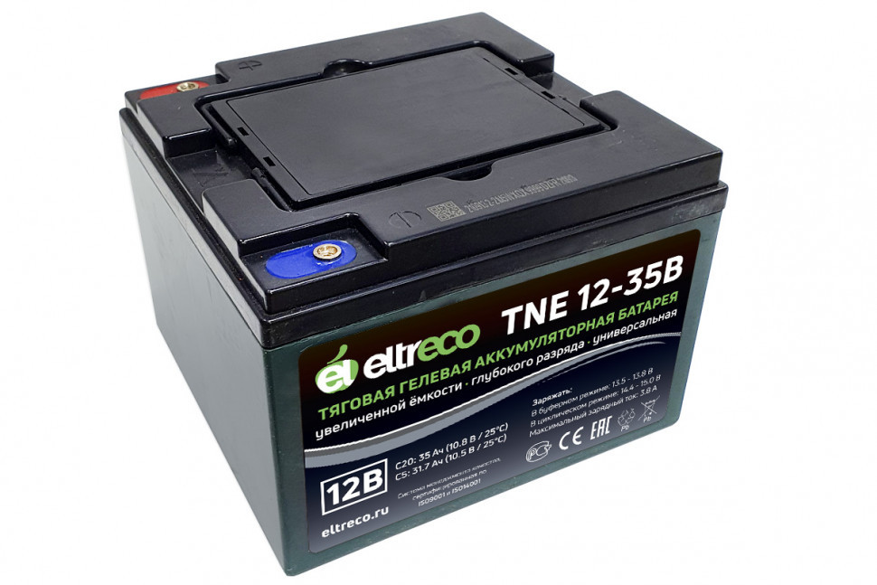 Тяговый гелевый аккумулятор Eltreco TNE12-35 - для инвалидных колясок/электротранспорта/велосипеда
