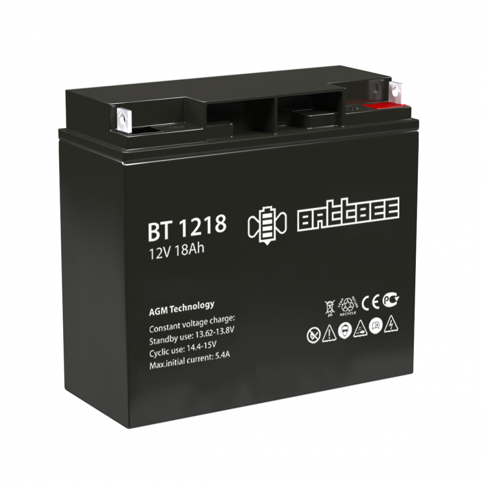 Аккумулятор/батарейка для ИБП (UPS) - BATBEE BT 1218 (12 вольт-18 ач)