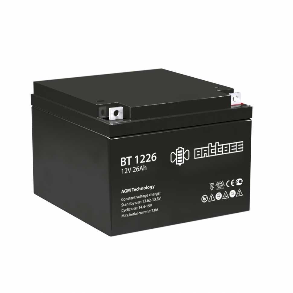 Аккумулятор/батарейка для ИБП (UPS) - BATBEE BT 1226 (12 вольт-26 ач)