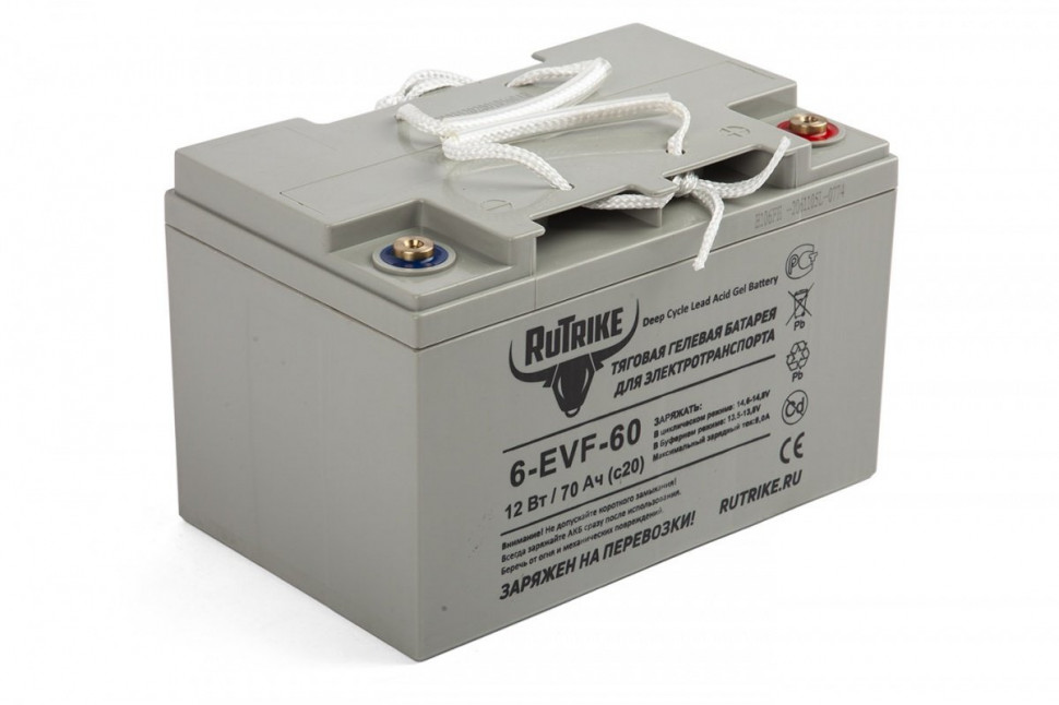 Тяговый гелевый аккумулятор RuTrike 6-EVF-60 1