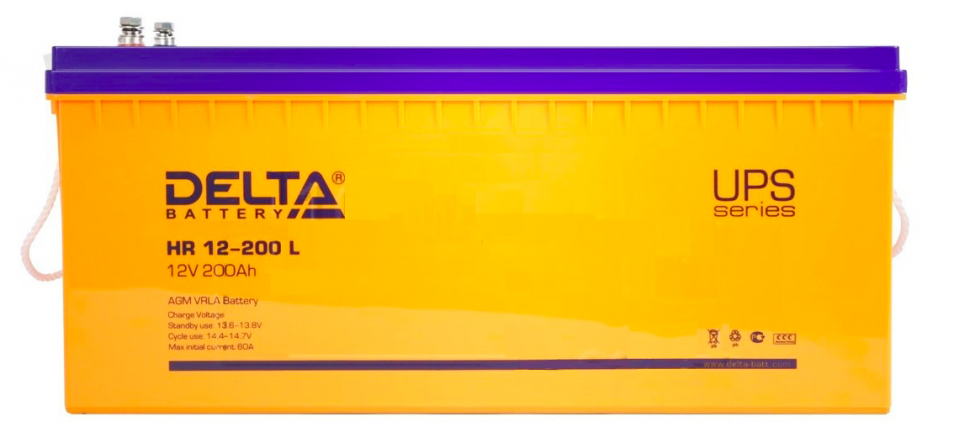 Аккумулятор DELTA HR 12-200 L