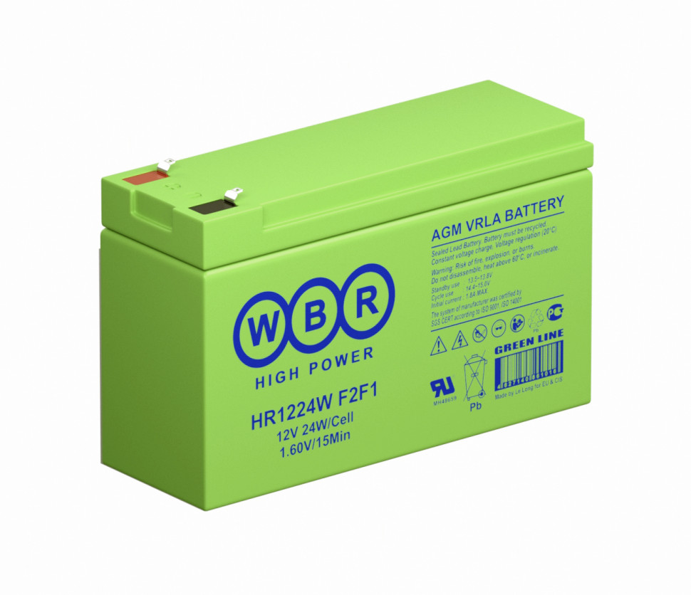 Аккумулятор/батарейка для ИБП (UPS) - WBR HR 1224W F2 (12 вольт 6 ач)