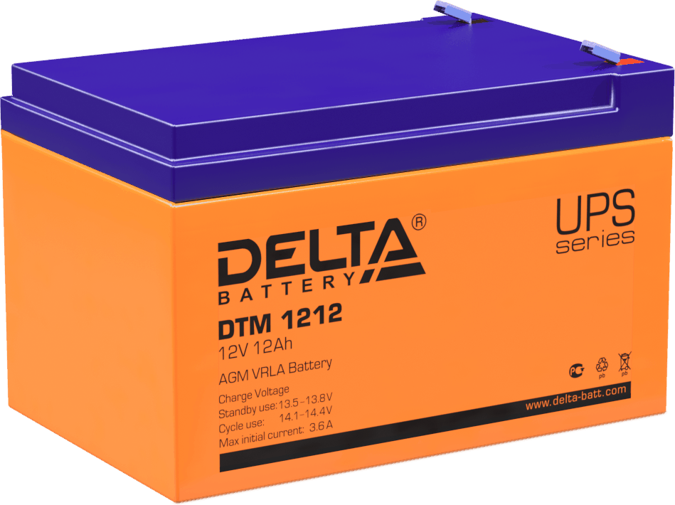 Аккумулятор для детского электромобиля/мотоцикла/машинки DELTA DTM 1212 (12 вольт-12 ампер)