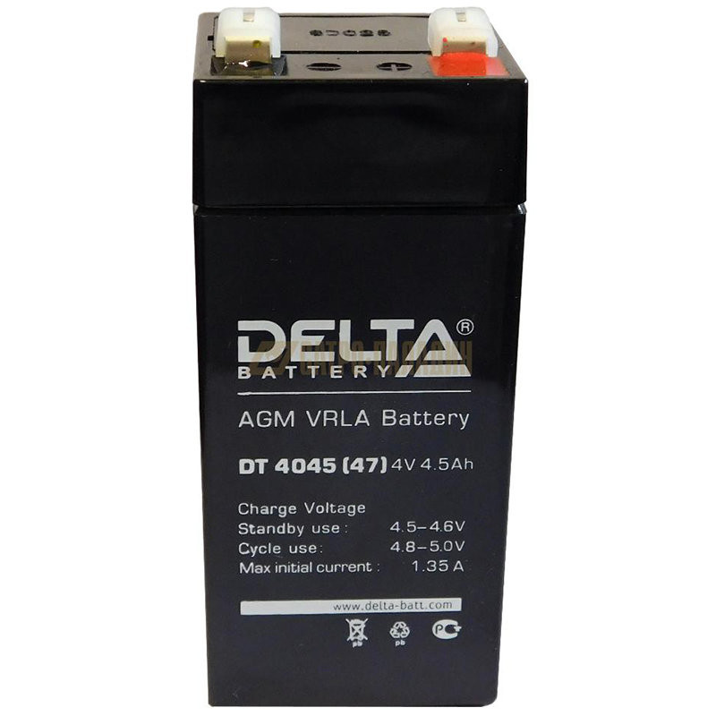 Аккумулятор/батарейка для ИБП (UPS) Delta DT 4045 (47) (4 вольт 4.5 ач) 1