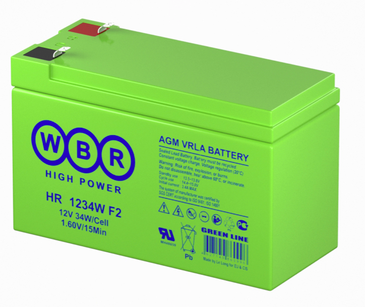 Аккумулятор/батарейка для ИБП (UPS) - WBR HR1234W (12 вольт 9 ач)