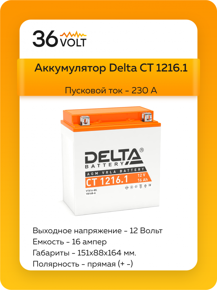 Аккумулятор Delta CT 1216.1 
