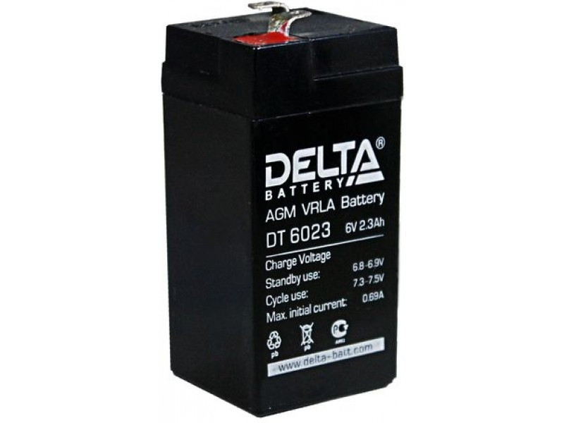 Аккумулятор/батарейка для ИБП (UPS) DELTA DT 6023 (6 вольт 2.3 ач)