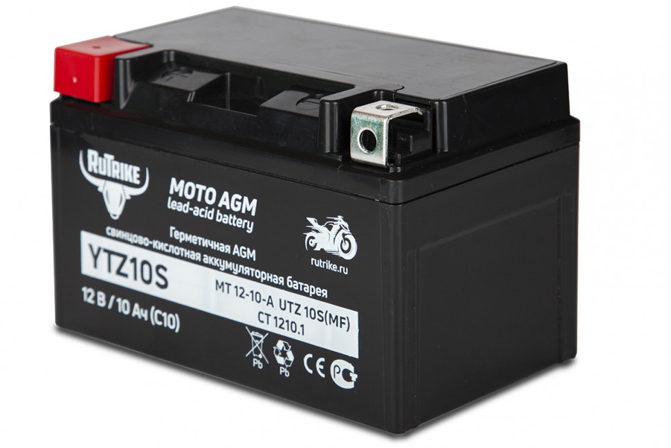 Аккумулятор стартерный мото Rutrike YTZ10S (12V/10Ah) (UTZ10S, CT 1210.1, MT 12-10-A)