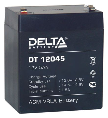 Аккумулятор/батарейка для ИБП (UPS) DELTA DT 12045 (12 вольт 4.5 ач)