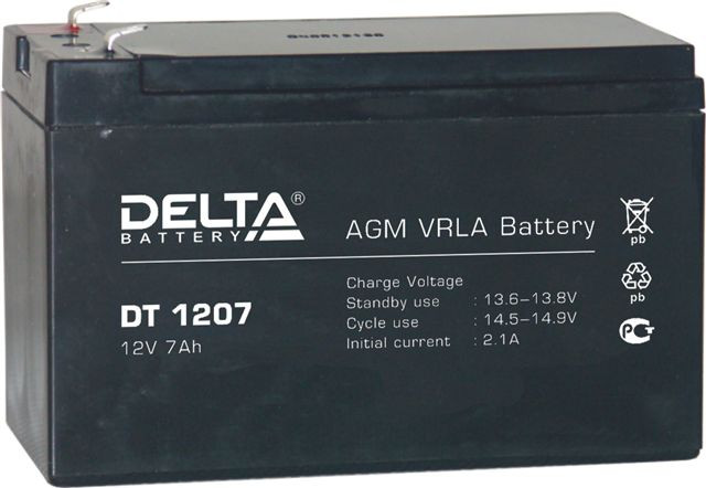 Аккумулятор/батарейка для ИБП (UPS) DELTA DT 1207 (12 вольт-7 ач)