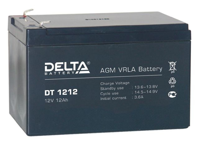 Аккумулятор/батарейка для ИБП (UPS) DELTA DT 1212 (12 вольт-12 ач) 