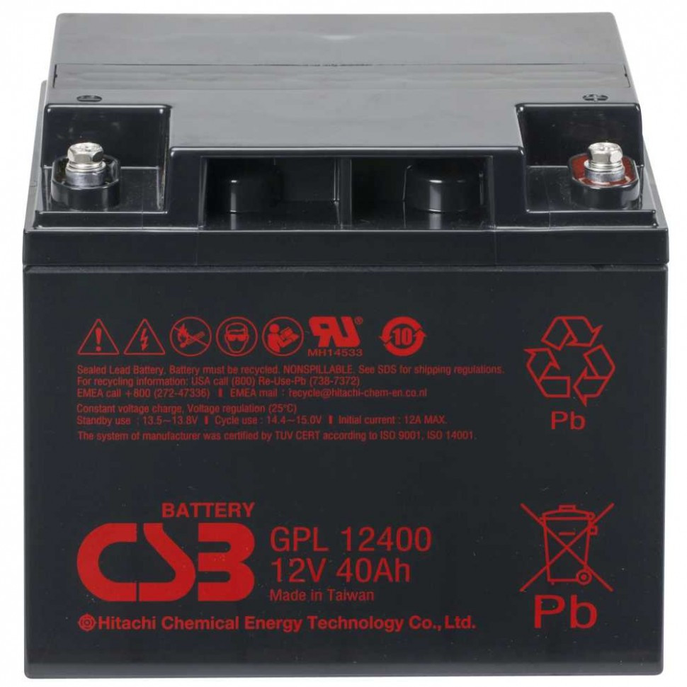 Аккумулятор/батарейка для ИБП (UPS) - CSB GPL 12400 (12 вольт 40 ач)